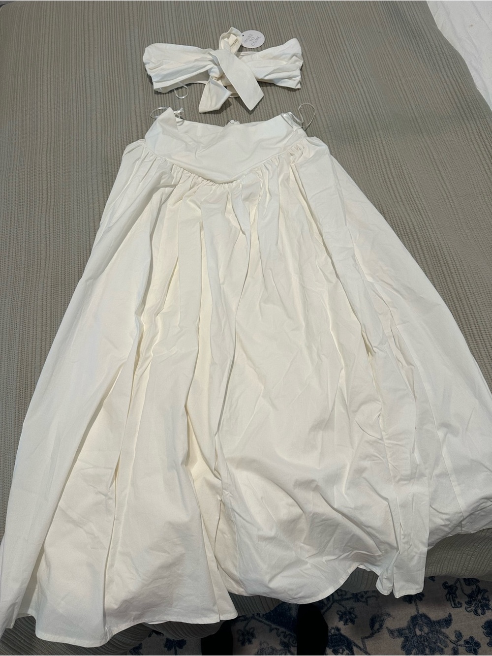 NWT Revolve Maxi Skirt and Bow Bandeau Set White Bridal or Beachwear